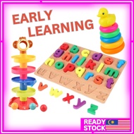 Mainan Abjad Pendidikan Kayu, pembelajaran awal, belajar ABC