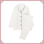 MUJI Ladies Side Seamless Flannel Pajamas (L/Slv)