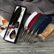 Dip Pen Creative Glass Dip Pen Set English Calligraphy Pen Gift Box Wooden Pole Comic Pen