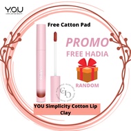 YOU Simplicity Cotton Lip Clay | Lip Stain Lipstick Soft Moisturizing Long Lasting | Mousse Texture