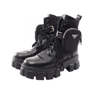 [Used] Prada PRADA Boots Re-Nylon Monolith 2UE007 Leather Nylon Shoes Monolith Boots Women's Used B