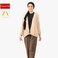 Zoe Arissa Luxe KNITWEAR MUSLIMAH Women Cardigan KOREAN Lengan Panjang Stretchable Viral Trend Style Knitted Top