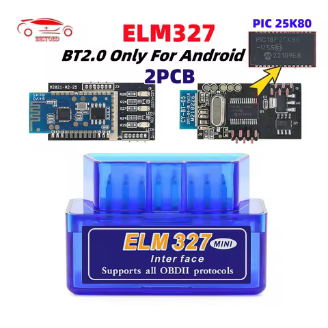 ELM327 V1.5 OBD2 Bluetooth2.0 PIC18F25K80 Auto Scanner For Android Code Reader OBD 2 OBD2 elm 327 V1