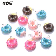 iYOE 5/10pcs Mix Donut Resin Charms Colorful Dessert Charms For Making Jewelry Earring Necklace Bracelet Kids DIY Beads Beads