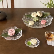Inaso Piring Hias Transparan Model Abstrak Piring Buah Makanan Penyaji Snack Piring Bulat Persegi Ku