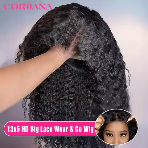 13x6 Hd Glueless Deep Wave Wig Human Hair For Women 7x5 Frontal Wear And Go Curly Lace Front Wigs On