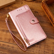 Casing for Techno Tecno Spark GO 1 / Spark GO 2025 Flip Leather Case with Strap Zipper Wallet TPU Ba