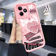 Casing hp for Realme C53 C51 C51s Note 50 Narzo N53 Case Butterfly Collage Attention Silicone Case C