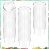 100 Pcs 2.4 Oz Valentine'S Day Heart Shaped Containers Plastic Box with Lids Reusable Small Portion 