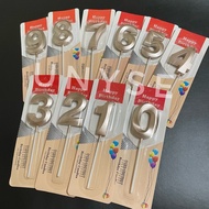 [Champagne Gold] SG INSTOCKS 3D Number Candles 0 1 2 3 4 5 6 7 8 9 Happy Birthday Cake Toppers Candl