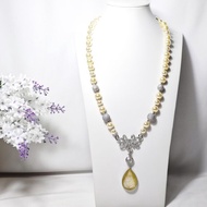 頂級黃金鋰雲母 金貝珠 雍容 招財 大寶石 胸針項鍊2用 單品 禮物