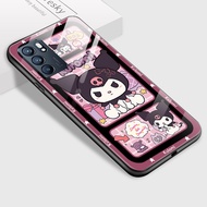 เคสโทรศัพท์สำหรับ OPPO Reno6 Reno 6 5G OPPO Reno6 Z Reno 6Z 5G เคส Opporeno6z Opporeno6การ์ตูน Koulomi My Melody ปลอกกระจกเทมเปอร์