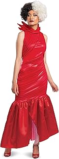 Disguise Women's De Vil Costume, Official Disney Estella Red Dress Outfit from Cruella Live Action M