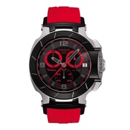 ORIGINAL TISSOT T048.417.27.057.02 MEN'S T-RACE CHRONOGRAPH RUBBER STRAP WATCH (RED)