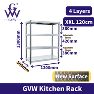 GVW Stainless Steel Multilayer Racks / Kitchen Shelves / Pots Organizing Shelves / Microwave Oven St
