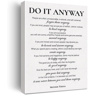 Inspirational Canvas Wall Art Motivational Do It Anyway Quote Canvas Print Positive Canvas Painting 