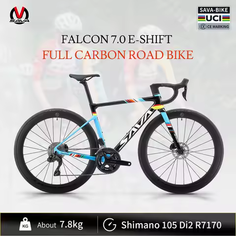 SAVA C7 Racing Team Full Carbon Fiber electronic shifting Road Bike 24-speed with SHIMAN0 7170 DI2 K