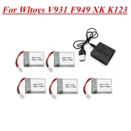 3.7V 500mAh 25C LiPo Battery with battery charger For Wltoys V931 F949 XK K123 6Ch RC Helicopter Spa