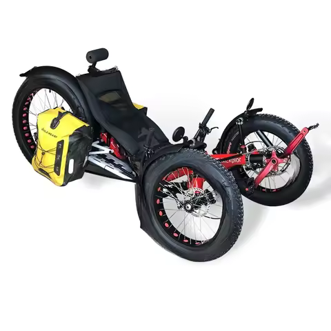 500W Electric Motorized Mid Drive Pedal Assist 26 Wheel Fat Tire Trike Recumbent Tricycle for Sale