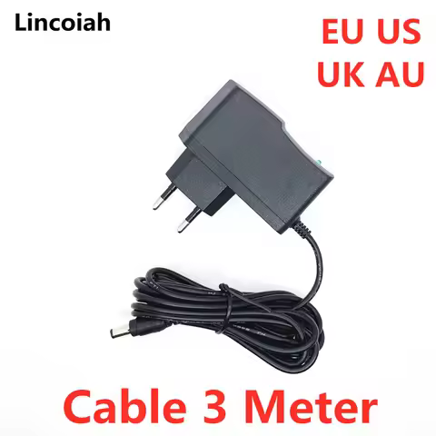 3 Meter Cable 3M DC 3V 4.5V 5V 6V 7.5V 9V 12V 0.5A 1A Universa AC DC adapter charger power supply fo