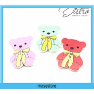 5 Pcs Kancing Kayu Teddy Bear 2,3 x 4 cm Inch KKY034 Masestore Craft