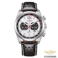 Citizen Eco-Drive Chronograph Black Calf Leather Strap Men Watch CA4640-09A