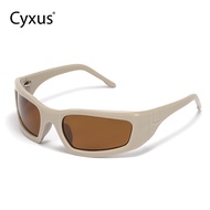 [ใหม่] Cyxus Y2K Futuristic Style Polarized Shades Cyberpunk Style Sunglasses Square Frame Sun Glass