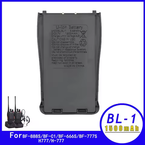BF-888S Battery 3.7V 1500mAh BL-1 Battery for BF-666S BF-777S BF-C1 RT21 RT24 Baofeng 888s Walkie ta