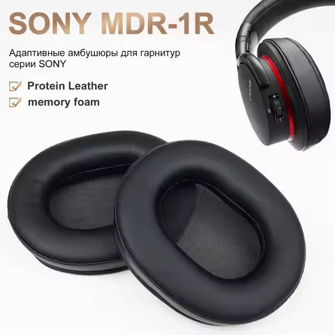 Earpads with SONY MDR-1R Protein leather Memory foam Ear Pads Cushions Replacement Over-Ear Headphon