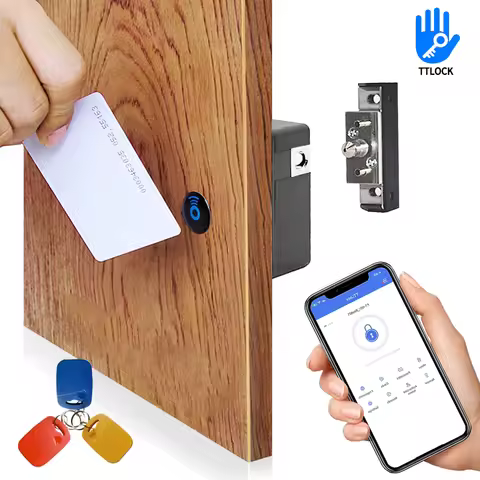 TTLOCK Cabinet Lock Hidden DIY Lock  Electronic Cabinet Lock for Wooden Cabinet Drawer Locker Cupboa