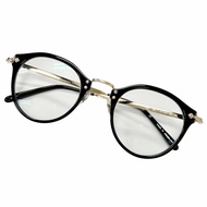 狀況極佳 □ OLIVER PEOPLES 505 限量版 Miyabi 眼鏡，黑色和金色，尺寸 47□24-142，日本製造，男士。