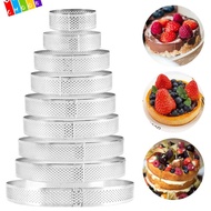 CHAAKIG Tartlet Molds Perforated Stainless Steel Decorating Tool Circle Mould
