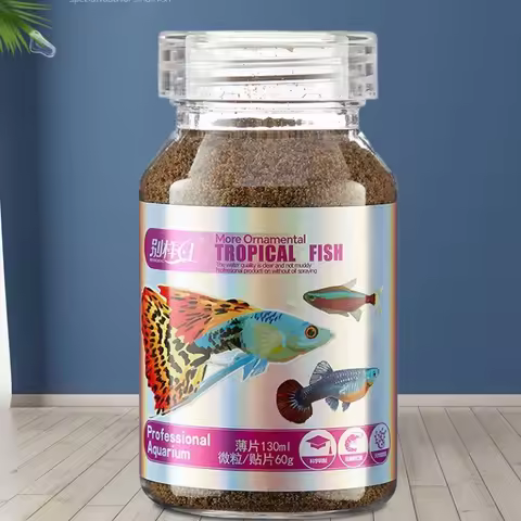 BIEYANGHONG Micro Pellets for Tropical Fish - Slow-Sinking Food for Guppy, Tetra, Betta, Danio & Ang