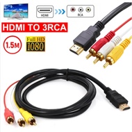 HDMI to RCA Cable HDMI Male to 3-RCA Video Audio AV Cable Connector Adapter One-Way Transmitter