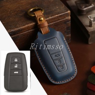 Leather Car Remote Key Cover Case Shell For Toyota Camry RAV4 Prius CHR C-HR Avalon Corolla Land Cruiser Prado Accessories