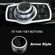 Silver Car Multimedia Button Knob Frame Cover Trim For BMW IDrive NBT Controller 1 2 3 4 5 7 Series 