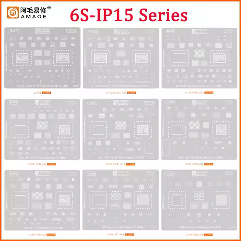 Amaoe High quality Chip BGA Reballing Stencil Kits Set for iphone 17 16 15 14 13 12 11 x XS max/XR/8