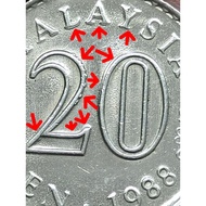 Malaysia old coin collection 1988/ error original good condition.