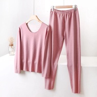Thickened Wool Warm Suit Long Sleeve Loose Trousers Suitable for Plus Size Women Elderly Mother Home