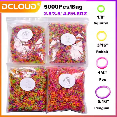 DCLOUD 5000Pcs/Bag Dental Rubber Band Orthodontic Elastics Latex Braces Colorful Ligation Ring 2.5/3