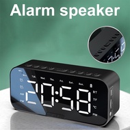 Wireless Bluetooth Speaker with LED Alarm Clock Support FM Radio USB for Bedroom LED Digital Display Sleep Timer