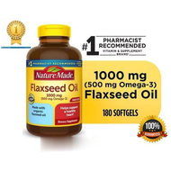 Nature Made Flaxseed Oil 1000 mg Dietary Supplement Liquid Softgels 180