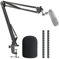 AT2020 Mic Boom Arm Stand with Pop Filter, Compatible with Audio-Technica AT2020, Audio-Technica AT2