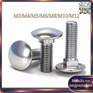 304 stainless steel Carriage bolt skru kepala M3/M4/M5/M6/M8/M10/M12【ZHDS*】