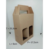 WINDOW BOX 18X9X25.5 CM 5pcs E-FLUTE (2 BOTTLES 1 LTR) BROWN