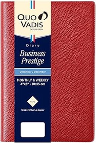 Quobadis qv28501rd (2025 Edition) Notebook Diary "Business Prestige/Ampara" (Weekly Vertical, Begins