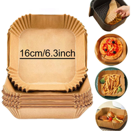 (Roy) Hot Air Fryer Baking Paper Liners 23cm for Barbecue Large Square Airfryer Disposable Parchment