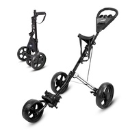 PlayEagle Golf Bag Pull Cart 3-Wheel Foldable Convenient Model กระเป๋าเก็บกวาดกอล์ฟแบบพับได้ รถเข็นแ