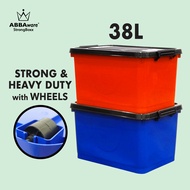 Abbaware Storage Box 38 Litre /Kotak Simpanan dengan roda/Storage Box with wheels/ Bekas Simpanan /Storage container