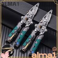 ALMA Electrician Pliers, Safe with Voltage Test Foldalbe Wire Stripping Pliers, Portable Thickened F